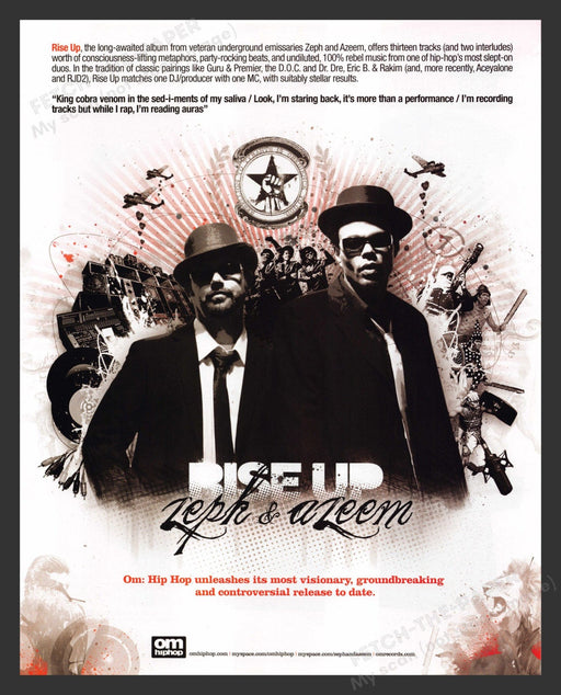 2007 Zeph and Azeem Rise Up Music Hip Hop Print Advertisement Ad.