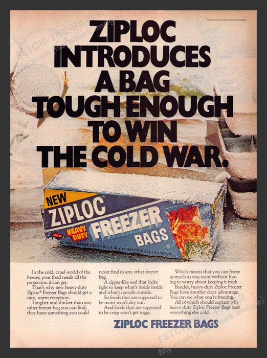 1979 Ziploc Freezer Bags Print Advertisement Ad