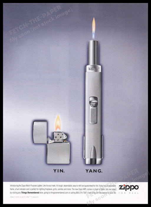 Zippo 2000s Print Advertisement Ad 2002 Fetch the Paper!