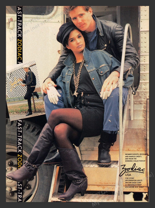 1984 Zodiac Boots USA Winning Collection Semi Truck Print Advertisement Ad