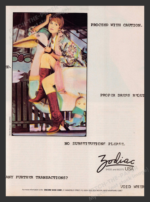 Zodiac Shoes & Boots USA Pelican 1980s Print Advertisement Ad 1985 Fetch the Paper!