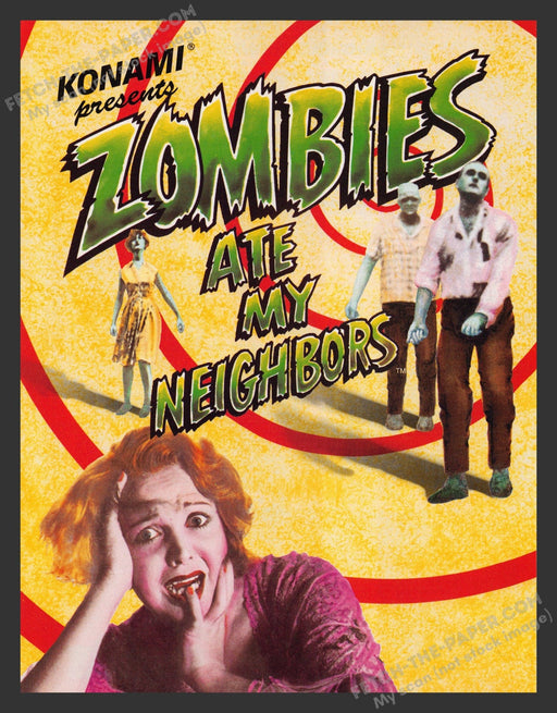 1993 Print Advertisement Zombies Ate My Neighbors Video Game Ad.