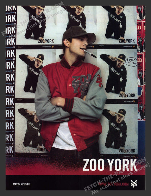 2005 Print Advertisement Zoo York Clothing Ashton Kutcher Celebrity Actor Ad.