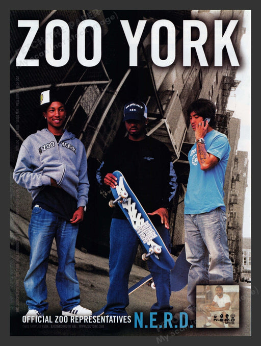2002 Zoo York Clothing N.E.R.D. Pahrrell Williams Print Advertisement Ad.